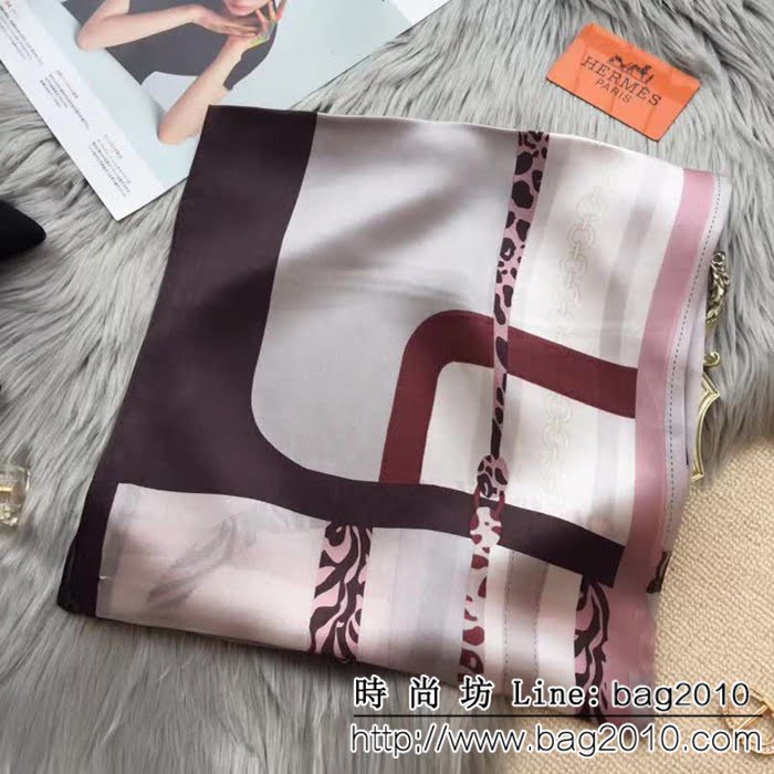 HERMES愛馬仕火爆款 2018專櫃新品真絲喬其緞長巾 LLWJ7710